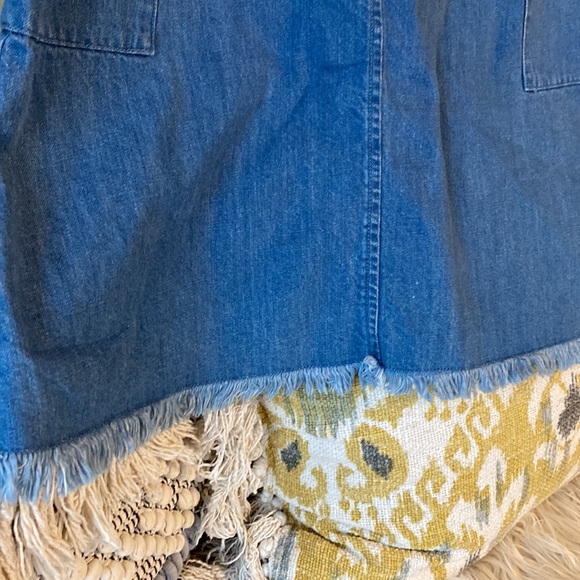Old Navy denim media pocket raw hem dress - Picture 2 of 4